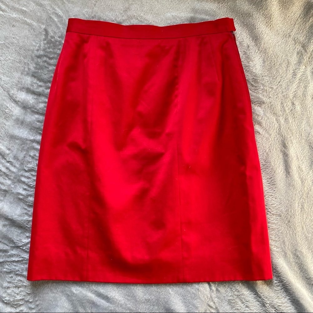 Chanel Red Pencil Skirt